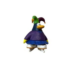 Club Penguin Jester Ice Skater Figure Small Purple Blue Disney Toy Collectible